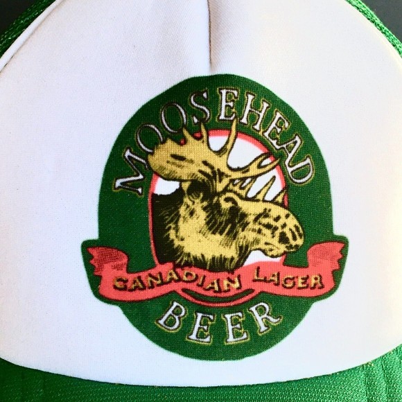 Snap-Back Other - NEW Vintage 1980's Moosehead Beer Green White Trucker Hat Cap Polyfoam Snapback